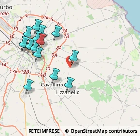 Mappa Via Lizzanello, 73023 Merine LE, Italia (4.59733)