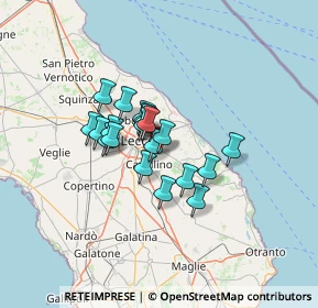 Mappa Via Lizzanello, 73023 Merine LE, Italia (9.507)