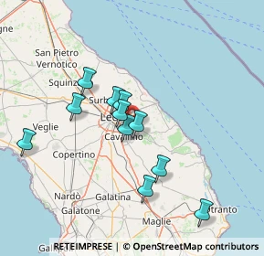 Mappa Via Lizzanello, 73023 Merine LE, Italia (13.41636)