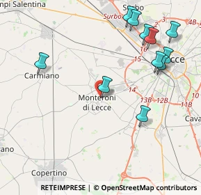 Mappa Via Alcide de Gasperi, 73047 Monteroni di Lecce LE, Italia (5.11182)