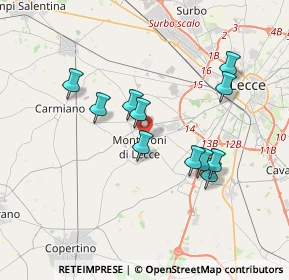Mappa Via Alcide de Gasperi, 73047 Monteroni di Lecce LE, Italia (3.52182)
