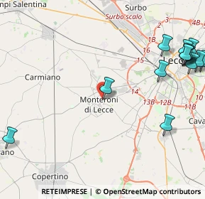 Mappa Via Alcide de Gasperi, 73047 Monteroni di Lecce LE, Italia (6.60857)