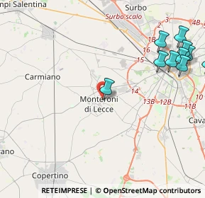 Mappa Via Alcide de Gasperi, 73047 Monteroni di Lecce LE, Italia (6.34818)