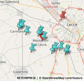 Mappa Via Alcide de Gasperi, 73047 Monteroni di Lecce LE, Italia (3.69786)