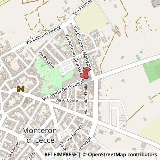 Mappa Via Alcide de Gasperi, 73047 Monteroni di Lecce LE, Italia, 73047 Monteroni di Lecce, Lecce (Puglia)