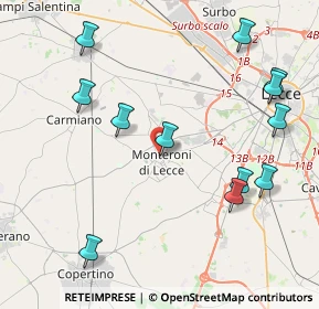 Mappa Piazzeta Ignazio Falconieri, 73047 Monteroni di Lecce LE, Italia (5.18667)