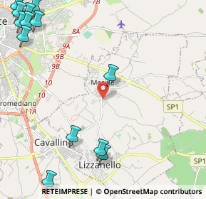 Mappa Di lizzanello, 73023 Merine LE, Italia (3.67769)