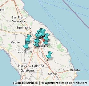 Mappa Di lizzanello, 73023 Merine LE, Italia (7.21154)