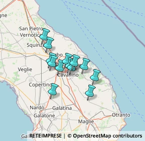 Mappa Di lizzanello, 73023 Merine LE, Italia (9.30769)