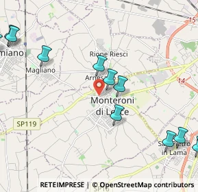 Mappa Via A. Pacinotti, 73047 Monteroni di Lecce LE, Italia (3.10917)