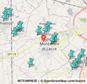 Mappa Via A. Pacinotti, 73047 Monteroni di Lecce LE, Italia (2.8835)