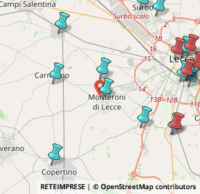 Mappa Via A. Pacinotti, 73047 Monteroni di Lecce LE, Italia (6.5375)