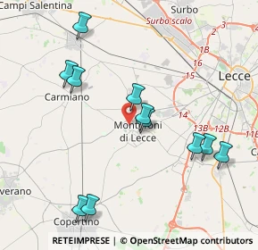 Mappa Via A. Pacinotti, 73047 Monteroni di Lecce LE, Italia (4.45545)