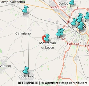 Mappa Via A. Pacinotti, 73047 Monteroni di Lecce LE, Italia (5.91)