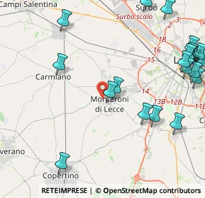 Mappa Via A. Pacinotti, 73047 Monteroni di Lecce LE, Italia (6.2735)
