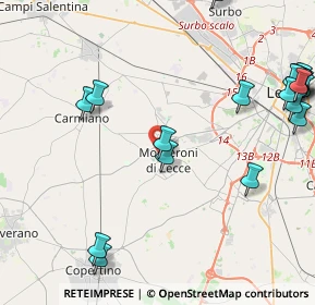 Mappa Via A. Pacinotti, 73047 Monteroni di Lecce LE, Italia (6.324)