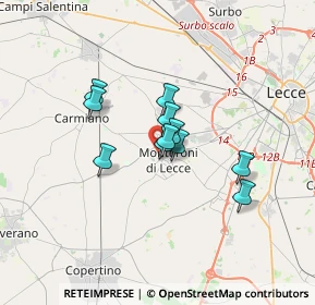 Mappa Via A. Pacinotti, 73047 Monteroni di Lecce LE, Italia (2.43182)