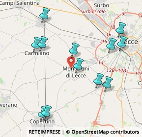 Mappa Via A. Pacinotti, 73047 Monteroni di Lecce LE, Italia (4.84667)