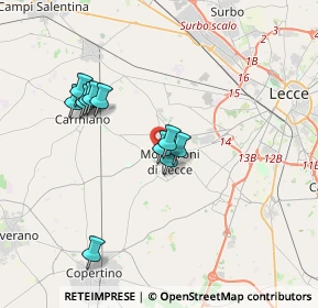 Mappa Via A. Pacinotti, 73047 Monteroni di Lecce LE, Italia (3.42818)