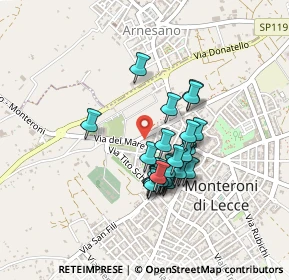 Mappa Via A. Pacinotti, 73047 Monteroni di Lecce LE, Italia (0.36071)