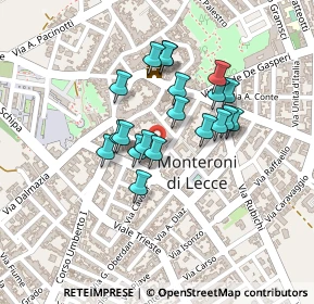 Mappa Piazza Italia, 73047 Monteroni di Lecce LE, Italia (0.183)