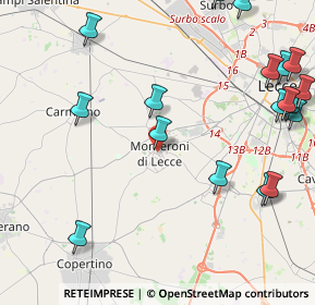 Mappa Piazza Italia, 73047 Monteroni di Lecce LE, Italia (6.4465)