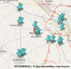 Mappa Piazza Italia, 73047 Monteroni di Lecce LE, Italia (4.9855)