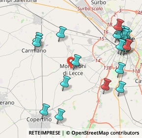 Mappa Via Vittorio Emanuele II, 73047 Monteroni di Lecce LE, Italia (5.572)