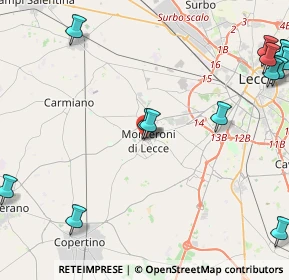 Mappa Via Vittorio Emanuele II, 73047 Monteroni di Lecce LE, Italia (6.96067)