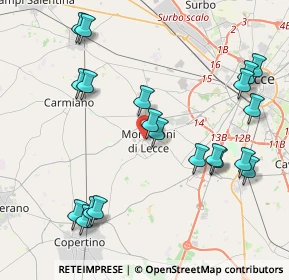 Mappa Via Vittorio Emanuele II, 73047 Monteroni di Lecce LE, Italia (5.0015)