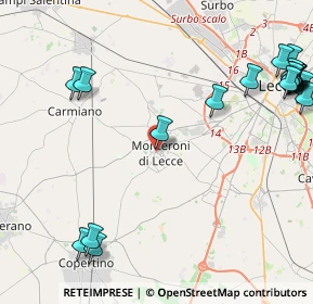 Mappa Via Vittorio Emanuele II, 73047 Monteroni di Lecce LE, Italia (6.667)