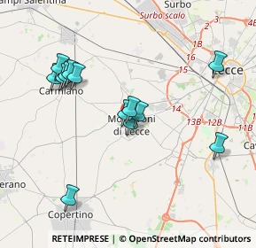 Mappa Via Luigi Einaudi, 73047 Monteroni di Lecce LE, Italia (3.95923)