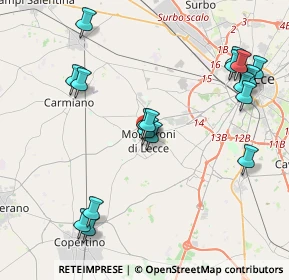 Mappa Via Vittorio Emanuele II, 73047 Monteroni di Lecce LE, Italia (4.87222)