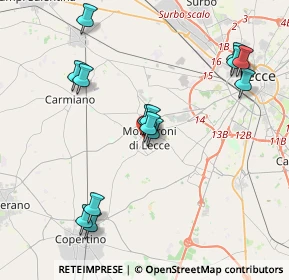 Mappa Via Regina Elena, 73047 Monteroni di Lecce LE, Italia (4.46286)