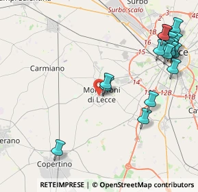 Mappa 73047 Monteroni di Lecce LE, Italia (5.76316)