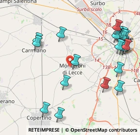 Mappa Via Spacciante, 73047 Monteroni di Lecce LE, Italia (5.605)