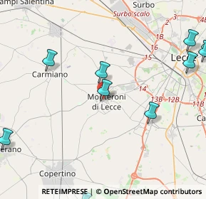 Mappa Via Spacciante, 73047 Monteroni di Lecce LE, Italia (6.49909)