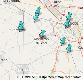 Mappa Via Raffaele D'Arpe, 73047 Monteroni di Lecce LE, Italia (4.62545)