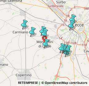 Mappa Via Raffaele D'Arpe, 73047 Monteroni di Lecce LE, Italia (3.58636)