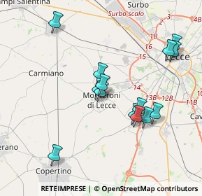 Mappa Via Raffaele D'Arpe, 73047 Monteroni di Lecce LE, Italia (3.95143)