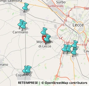 Mappa Via Raffaele D'Arpe, 73047 Monteroni di Lecce LE, Italia (4.485)