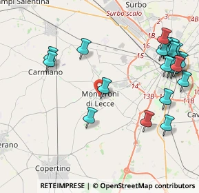 Mappa Via Raffaele D'Arpe, 73047 Monteroni di Lecce LE, Italia (5.4775)