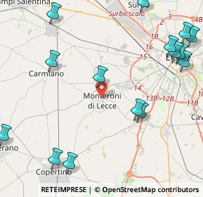 Mappa Via Raffaele D'Arpe, 73047 Monteroni di Lecce LE, Italia (6.298)