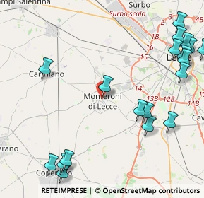 Mappa Via Raffaele D'Arpe, 73047 Monteroni di Lecce LE, Italia (6.418)