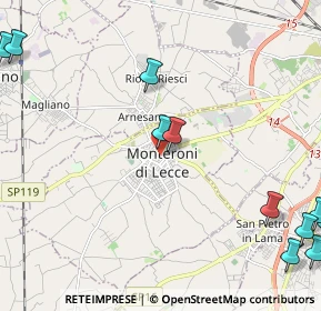 Mappa Via Raffaele D'Arpe, 73047 Monteroni di Lecce LE, Italia (3.45091)