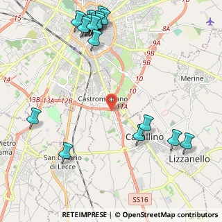 Mappa Via di Leuca Tempi Nuovi, 73020 Cavallino LE, Italia (3.155)