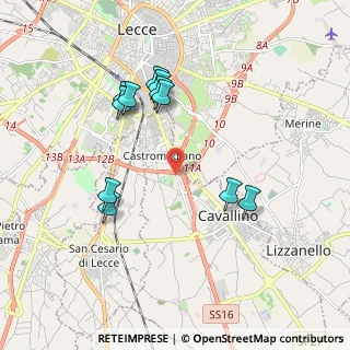 Mappa Via di Leuca Tempi Nuovi, 73020 Cavallino LE, Italia (2.01545)