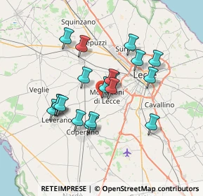 Mappa Via San Fili, 73047 Monteroni di Lecce LE, Italia (6.45895)