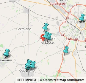 Mappa Via San Fili, 73047 Monteroni di Lecce LE, Italia (5.37)