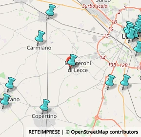 Mappa Via San Fili, 73047 Monteroni di Lecce LE, Italia (7.464)